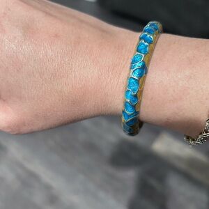 Vibrant Blue and Gold Women's Bracelet